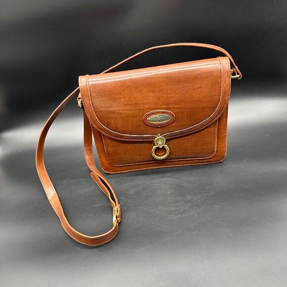 Marchino Handbags - Vintage Purse Shoulder Bag Crossbody 1990s Marchino Toggle Brown Gold Toned Y2K